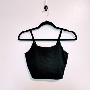 Black crop top with built in shelf bra size medium